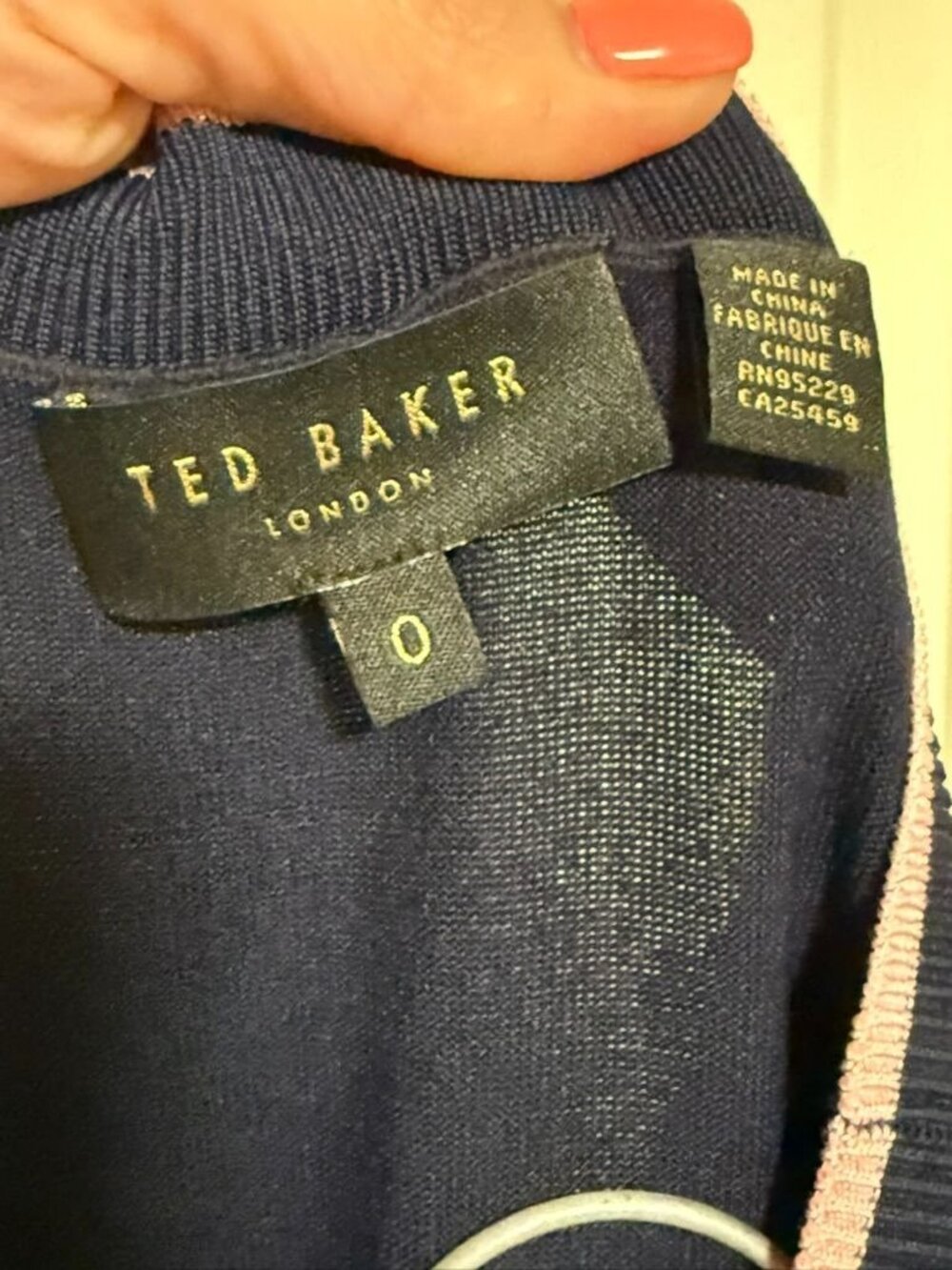 Ted Baker VGUC Indigo colourblock pleated dress in Size 0 - Picture 7 of 9